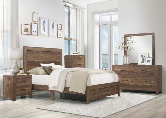 Homelegance® Corbin Rustic Brown Full Panel Bed in a Box-3