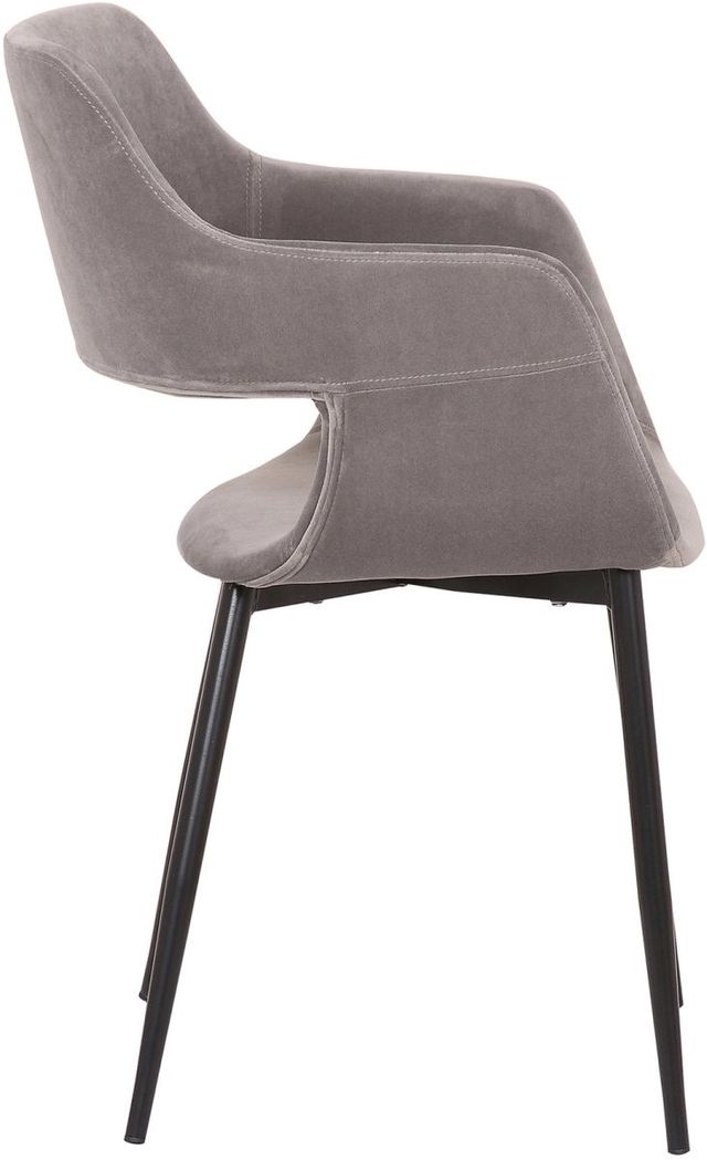 Armen Living Ariana Black/Gray Velvet Dining Arm Chair-3
