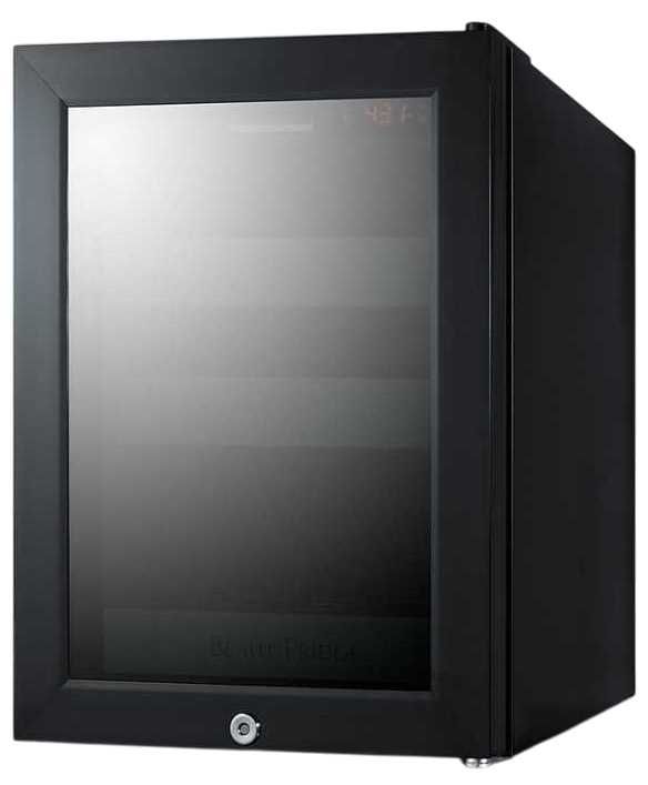 Summit® Beautifridge 14" 0.9 Cu. Ft. Black Commercial Cosmetics Refrigerator with Green Lights-1
