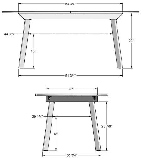 Amisco Customizable Hendrick 72" Dining Table with White Oak Veneer Top -2