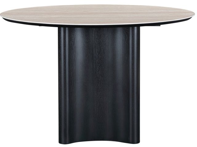 Meridian Furniture Corvina Travertine Dining Table with Black Base-1