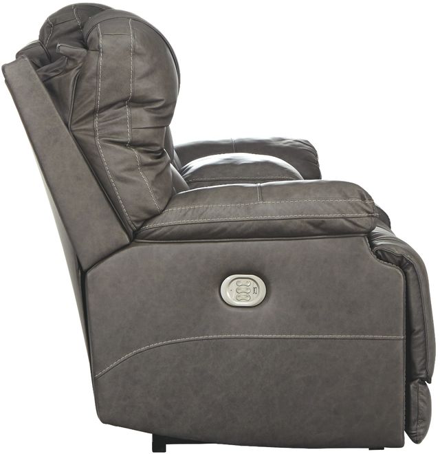 Signature Design by Ashley® Wurstrow Smoke Power Reclining Loveseat with Console and Adjustable Headrest-1