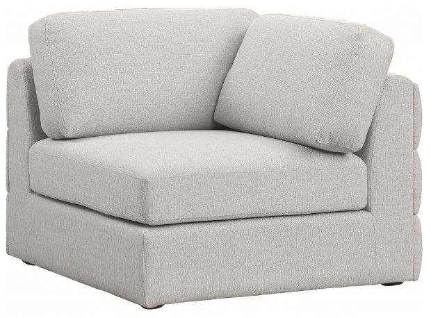 Meridian Furniture Beckham Beige Linen Polyester Modular Corner Chair-0