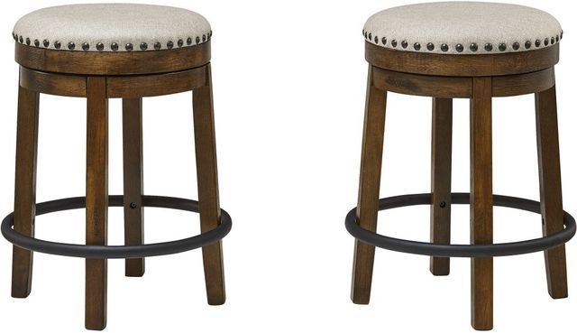 Signature Design by Ashley® Valebeck Brown Upholstered Swivel Bar Stool-2