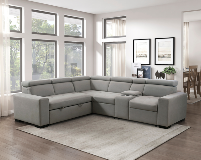 Homelegance® Farrah 3-Piece Gray Sectional-2