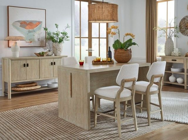 Magnussen Home® Sunset Cove Beige/Sanibel Brown Upholstered Counter Chair-1