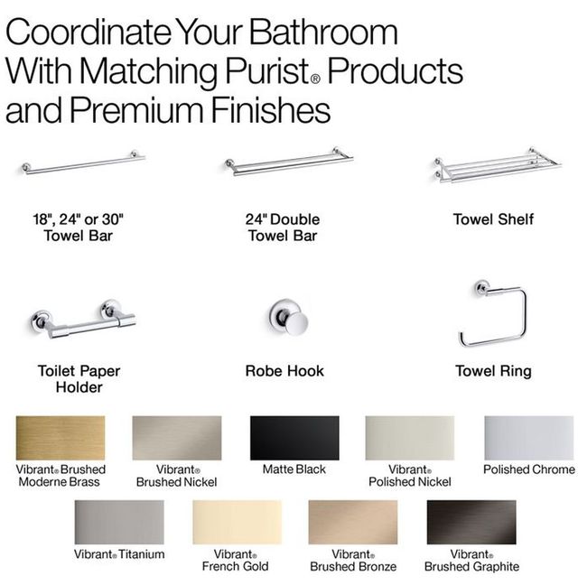 KOHLER® Purist® Vibrant French Gold 18" Towel Bar-4