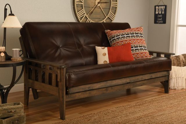Kodiak Furniture Tucson Oregon Trail Java/Rustic Walnut Full Futon with Mattress-1