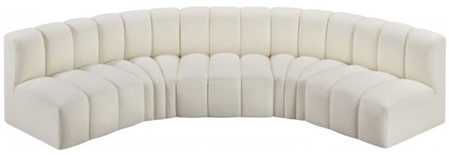 Meridian Furniture Arc 5-Piece Cream Leather Modular Sectional-1