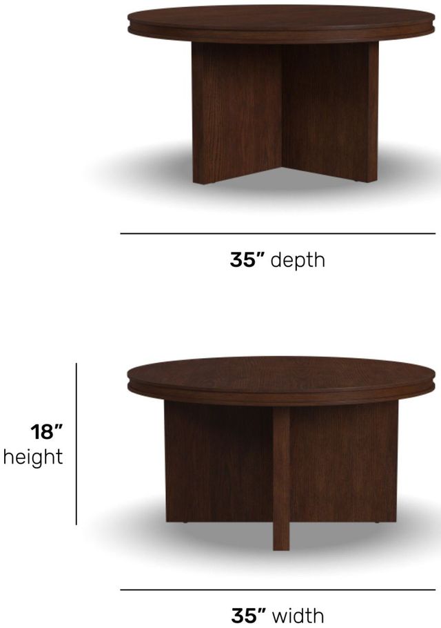 Flexsteel® Waterfall Walnut Brown Round Coffee Table-2