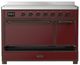 Ilve® Majestic III 48" Burgundy Pro Style Induction Range with Solid Door and Burnished Trim-2