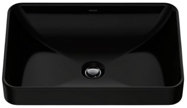 Kohler Vox® Black 23.75" Rectangular Vessel Bathroom Sink-4