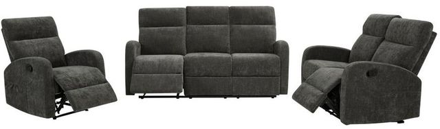 Coaster® Hamilton 3-Piece Charcoal Gray Manual Reclining Sofa Set-1