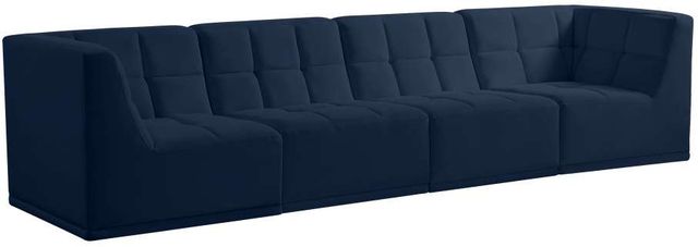 Meridian Furniture Relax Navy Velvet 128" Modular Sofa-0