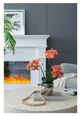 A & B Home Orange/White Real Touch Phalaenopsis Orchid Plant with Ceramic-4