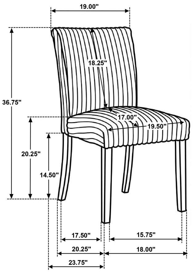Coaster® Dermott 2-Piece Black Upholstered Dining Side Chair Set-2