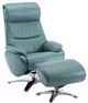 BarcaLounger© Adler Capri Blue Pedestal Recliner and Ottoman-1