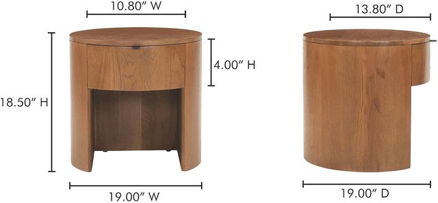 Moe's Home Collection Theo Brown 1-Drawer Nightstand-3