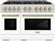 ZLINE Select Autograph Edition 48" Stainless Steel Convection Pro Style Gas Range with White Matte Doors and Champagne Bronze Accents-0