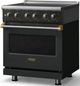 Viking® 5 Series 30" Valentine Pro Style Electric Range with Brushed Brass Trim-2