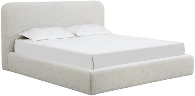 Modus Furniture Elora Whitewashed Queen Upholstered Platform Bed-0