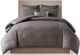 Olliix by N Natori 3 Piece Grey King Hanae Cotton Blend Yarn Dyed Comforter Set-0