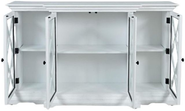 Jofran Inc. Carrington Brushed White Small Breakfront Cabinet-3