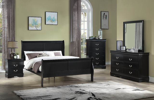 Crown Mark Louis Philip Black 24" Nightstand-1