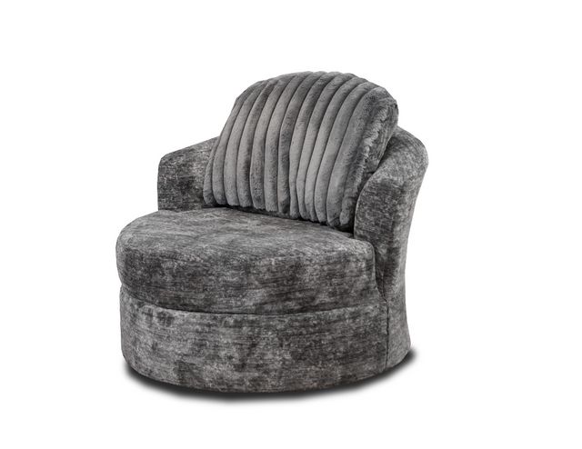 Delta Furniture Galactic Charcoal Swivel Accent Chair