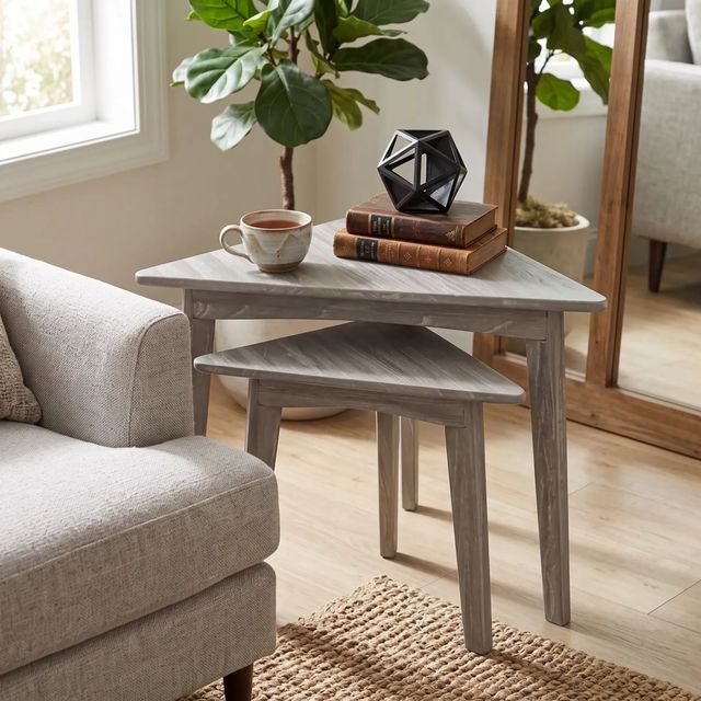 Sunny Designs™ Bijou 2-Piece Wheat Nesting Table Set-1