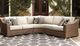 Signature Design by Ashley® Beachcroft 3-Piece Beige/Brown Fabric/Wicker Outdoor Seating Set-1