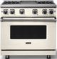 Viking® 7 Series 36" Pure White Pro Style Natural Gas Range with Griddle-2