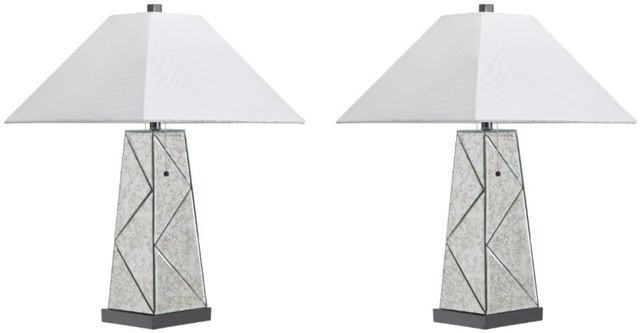 Crestview Collection Starling 2-Piece White Table Lamp Set-0
