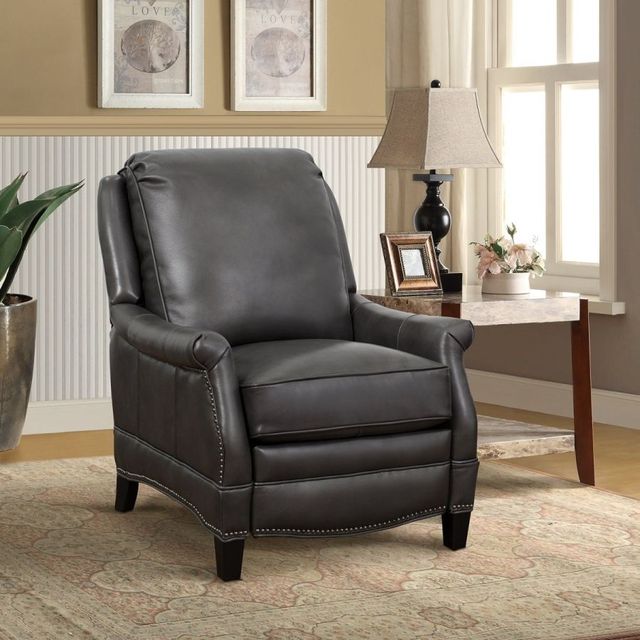 BarcaLounger® Ashebrooke Wrenn Gray Leather Manual Recliner-2