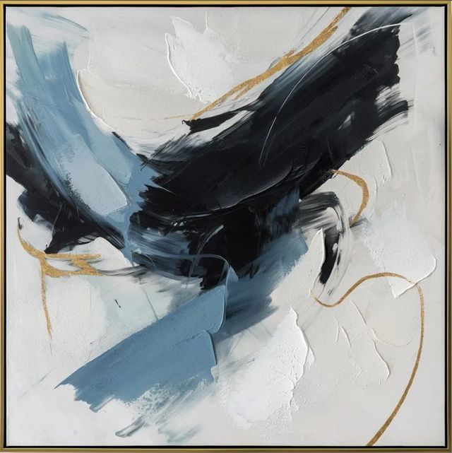 Classy Living Outspoken Midnight Cascade Abstract Wall Art-0