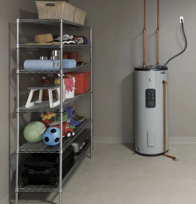 GE® 30 Gallon Diamond Gray Smart Tall Electric Water Heater-3