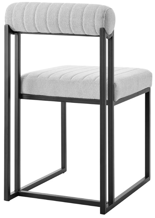 Armen Living Anastasia 2-Piece Black/Light Gray Upholstered Dining Side Chair Set-3