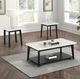 Furniture of America® Thisted White Rectangle Marble Coffee Table with Black Base and Casters-1