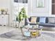 Mazin Furniture Paola Glass Top End Table with Polished Chrome Base -1