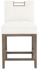Fairfield® Customizable Entree Dining Nickel Metal Pull Short Back Counter Stool-1