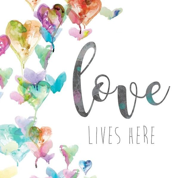 Classy Art Love Lives Here Hearts by Carol Robinson Wall Art-0