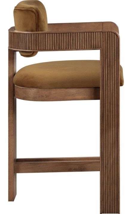 Meridian Furniture Sacha Saddle/Brown Upholstered Counter Stool-2