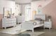 Elements International Sami White Upholstered Twin Panel Bed-1