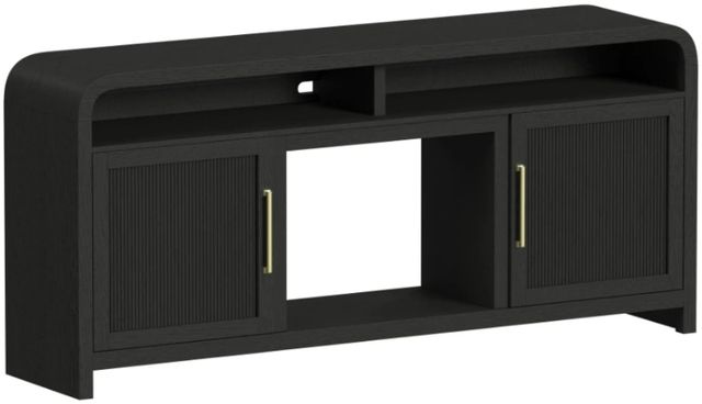 Elements International Ridgemont Black with Grain 70" TV Console without Fireplace Insert-0
