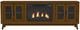 Elements International Santa Barbara Walnut 70" TV Console with 23" Fireplace Insert-2