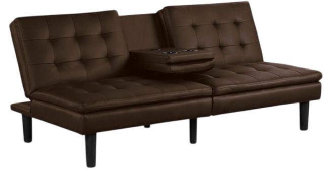 Furniture of America® Eidsberg Brown Futon Sleeper Sofa-0