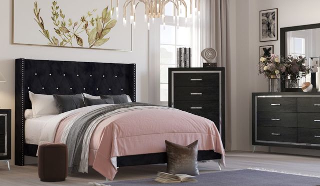 New Classic® Home Furnishings Huxley Black Youth Full Panel Bed-1