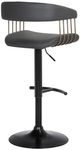 Armen Living Calista Black Upholstered Adjustable Bar Stool-3