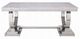 ACME Furniture Zander White Dining Table with Mirrored Silver Base-1