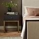 Four Hands Fiona Black Raffia/Russet Mahogany Nightstand-1